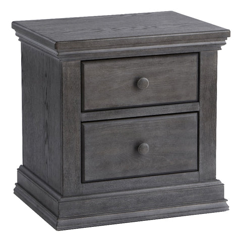 Modena Transitional Wood Nightstand in Distressed Granite Gray