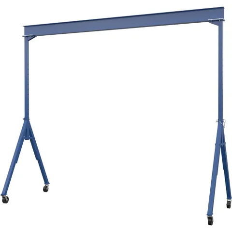 Vestil Steel Adjustable Height Gantry Crane, 20'W x 14-1/16'H, Phenolic Casters, 6000 lb. Capacity