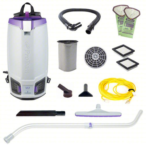 PROTEAM GoFit Backpack Vacuum: 153 cfm Vacuum Air Flow, 12.9 lb Wt, 67 dBA Sound Level