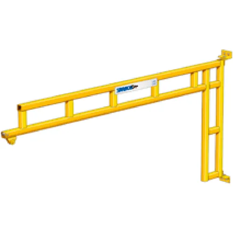 1000 lb., 12' span, Spanco 501 Series, Steel, Wall Mounted Jib Crane, Cantilever Design with Trolley