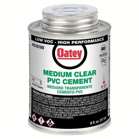 OATEY Cement: Medium, 8 fl oz, Brush-Top Can, Clear