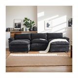 Karl Home -120 in. W Pillow Top Arm Double-layer Cushion Chenille Sofa
