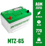 Interstate Batteries Automotive Battery 12V 65Ah 770CCA (MTZ-65) Automobile SLI AGM