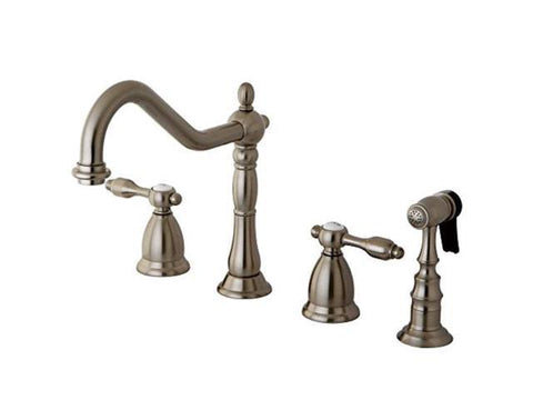 kingston brass ks1798talbs tudor widespread kitchen faucet