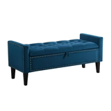 Velvet Storage Bench, Upholstered Bed Bench with Storage