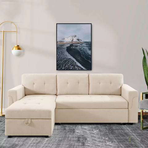 Reversible Sleeper Sectional Sofa Storage Chaise