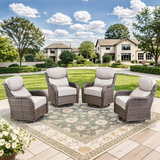 Planntonneo  Patio Wicker Swivel Glider Chairs with 6-Inch Cushions