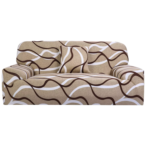PiccoCasa Stretch Sofa Slipcover Elastic Sofa Cover Chair Furniture Slipcovers Floral Couch Cover color beige