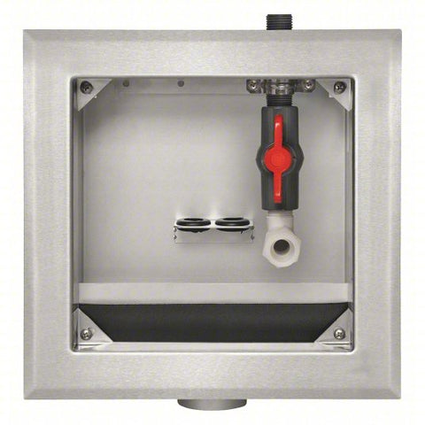 Outlet Box: 1/2 in MIP, 1/4 in Turn, Center, 8.63 in Box Wd, 11.25 in Box Ht