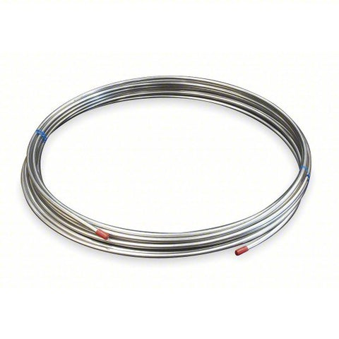 Tubing: Welded, 304 Stainless Steel, 3/8 in Outside Dia, 0.319 in Inside Dia, 50 ft Overall Lg, Coil
