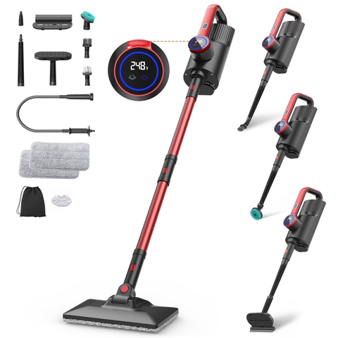 ORFELD Digital Steam Mop & Detachable Handheld Steam Cleaner for Home and Floor Cleaning, 15s Heat-Up, 248°F Floor Steamer