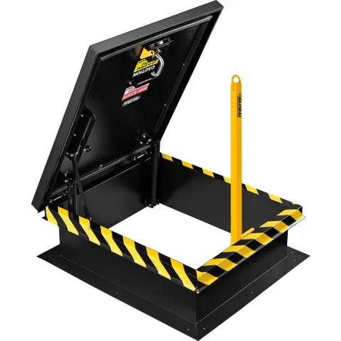 Yellow Powder Coated Steel Ladder Safety Post