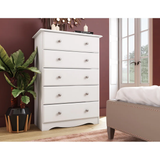 Palace Imports 100% Solid Wood 5-Drawer Chest with Metal or Wooden Knobs