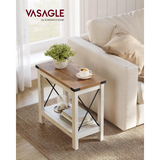 VASAGLE 2-Tier End Table, Side Table with Bottom Shelf