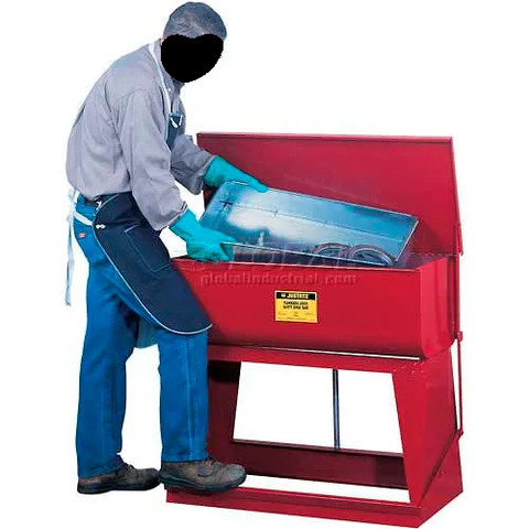 Justrite Floor Standing Rinse Tank, 22-Gallon, Red, 27220