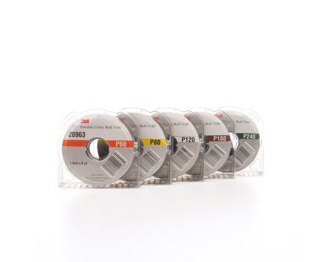 3M 314D Coated Aluminum Oxide Sanding Roll Set - X Weight - Medium, Fine, Very Fine Grade(s) Included - 20968