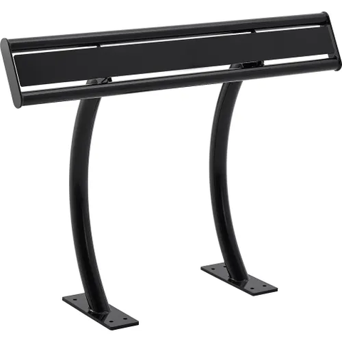 4' Leaning Rail, In-Ground/Surface Mount, Black