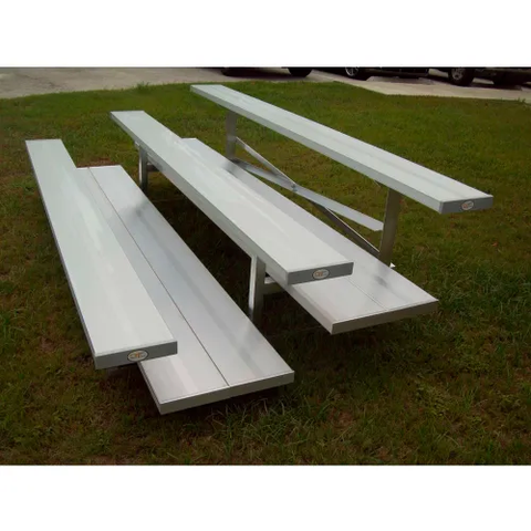 Preferred Series 3 Row Aluminum Bleacher, 9' Long, Double Footboard