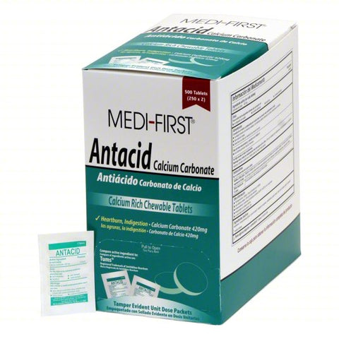 MEDI-FIRST Antacids and Indigestion: Mint, 250 Individual Doses-pkg. of 500