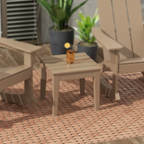 WestinTrends Ashore Oversized Outdoor Side Table, 18 Inch All Weather Poly Lumber Adirondack Patio Side Table Square End Table