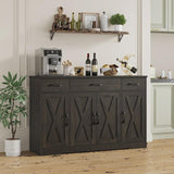Adra 55.1'' Sideboard with 3 Drawers, Adjustable Shelves