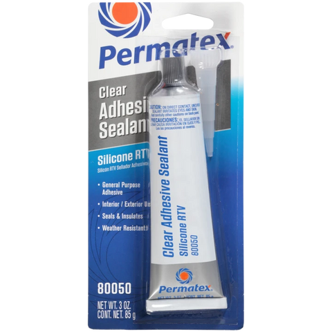 Permatex Clear RTV Silicone Adhesive Sealant General-Purpose 3 oz (80050)