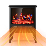 1500W Electric Fireplace Heater with 3D Realistic Flame Effect, Overheat Safety Design, Adjustable Heating Modes