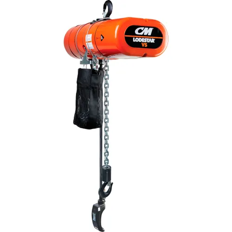 CM Lodestar VS Electric Chain Hoist, 1 Ton, 15' Lift, 2.6-16 FPM, 115-1-60, 2-Step Control