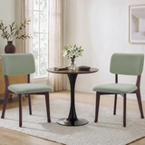 Solid Rubberwood Frame Kitchen Side Chairs with Cushioned Seat