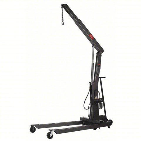 GRAY Engine Crane: Engine Crane, 27 in Chain Lg, Steel, 1 ton Load Capacity, 3 Boom Positions, Gray