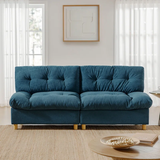 Bauch Modern 81"Wide Upholstered Tufted Back Loveseat Sofa With 2 Usb Charging Ports