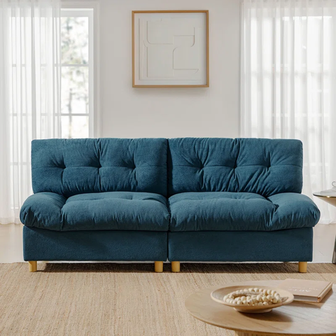 Bauch Modern 81"Wide Upholstered Tufted Back Loveseat Sofa With 2 Usb Charging Ports