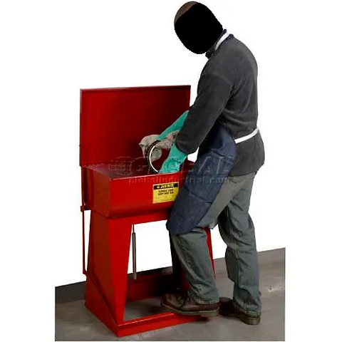 Justrite Floor Standing Rinse Tank, 11-Gallon, Red, 27110
