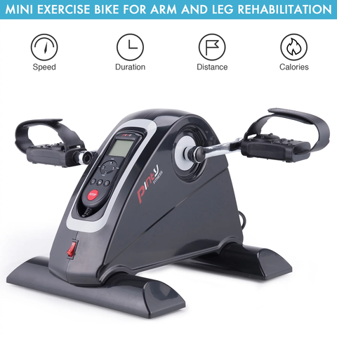 Exercise Bike w/LED Monitor Mini Pedal Exerciser Bike Cycle Body Fitness Black