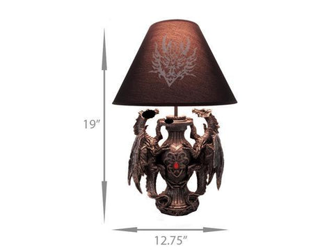 Gothic Guardians of Light Medieval Dragons Table Lamp