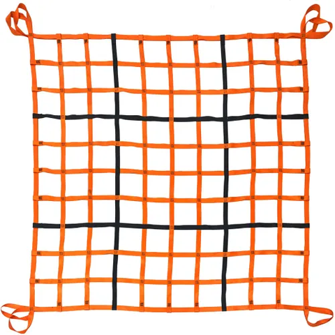 US Netting Commercial Grade Cargo Lifting Net, 7000 lb. Capacity, 10" Opening, 96"L x 96"W, Orange