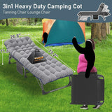 Slsy Folding Lounge Chair, 5-Position Adjustable Outdoor Reclining Chair, Folding Sleeping Bed Cot
