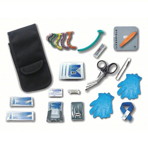 EMI Trauma Response Kit: 5 in W x 8 1/2 in H x 2 3/4 in D, Black, Nylon