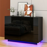 6 Wood Chest of Drawers Dressers 42" with Colorful Led Lights