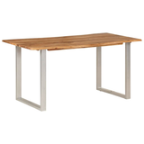 vidaXL Dining Table Acacia with Black Legs Solid Acacia Wood