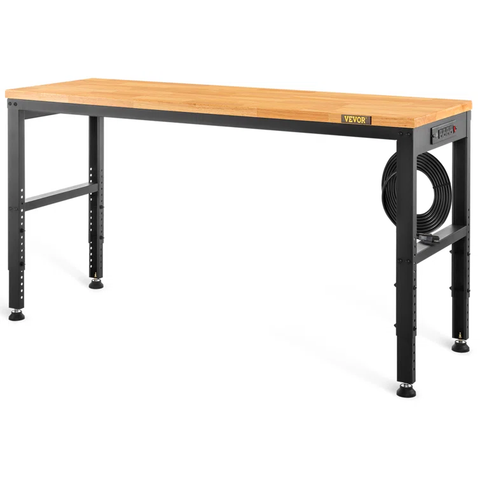 72" W Adjustable Height Wood Top Workbench