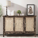 Irim Solid Wood Vintage Vibe Accent Cabinet