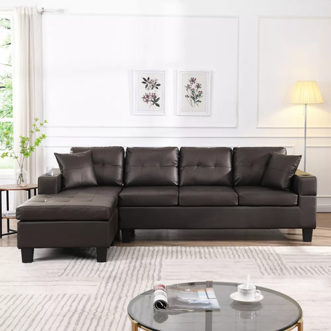 NicBex L-Shaped Convertible Sectional Sofa with Chaise