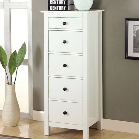 Transitional Style 5-Drawer Wooden Chest