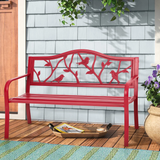 Alpha Joy 50" Patio Garden Bench Slatted Seat for Lawn, Park, Deck