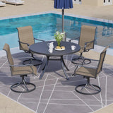 4- Person Round Dining Table With Swivel Chairs