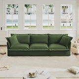 Slipcovered Sectional Sofa, 3 Seater Sofa with Removable Cover