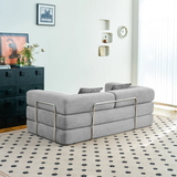 81.6" King Size Convertible Sleeper Sofa Bed With 2 Pillows