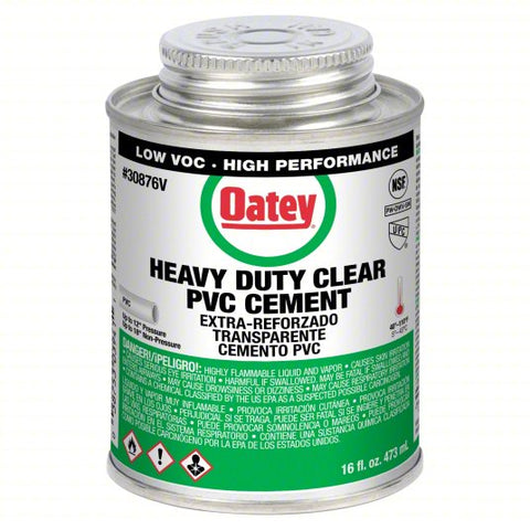 OATEY Cement: Heavy Duty, 16 fl oz, Brush-Top Can, Clear