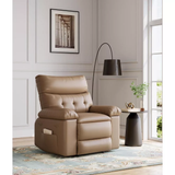 27" rocker swivel recliner with 1.5X sponge filling, side pocket